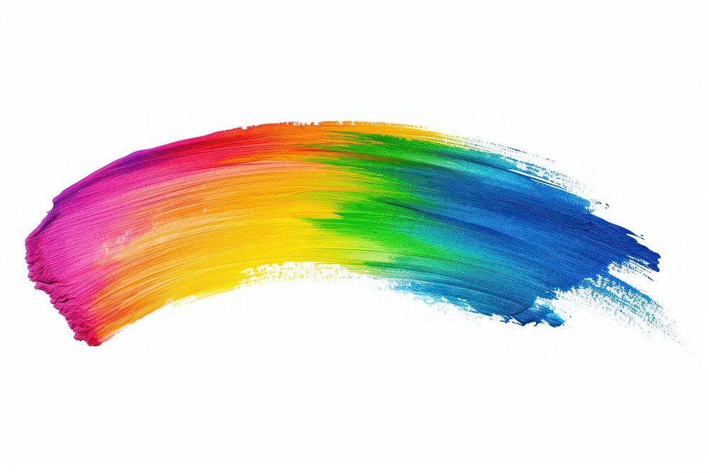 Rainbow dry brush stroke paint white background lightweight.