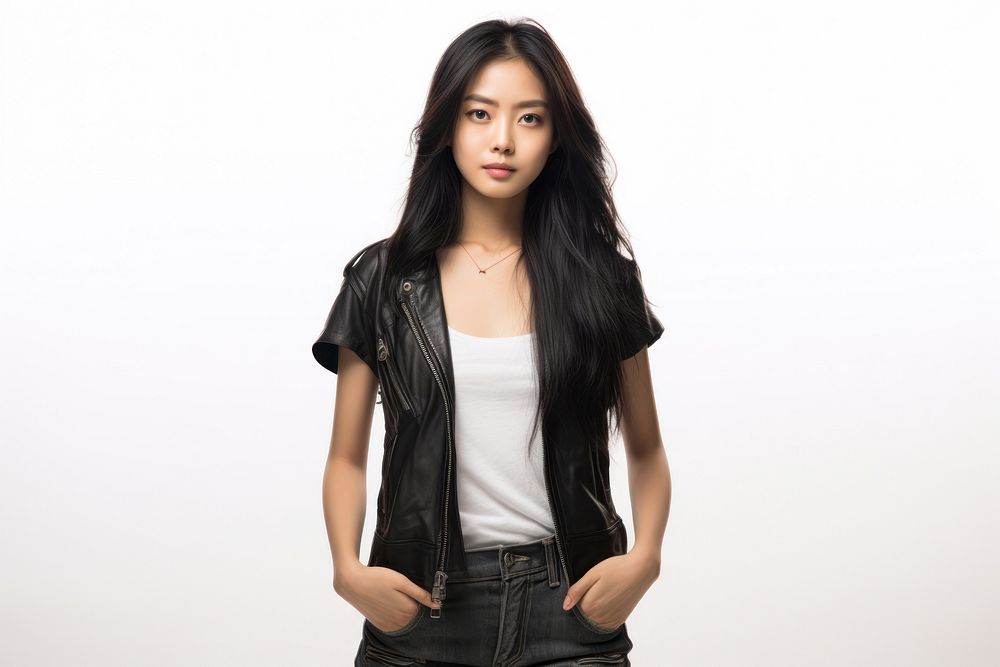 Asian girl portrait jacket adult.