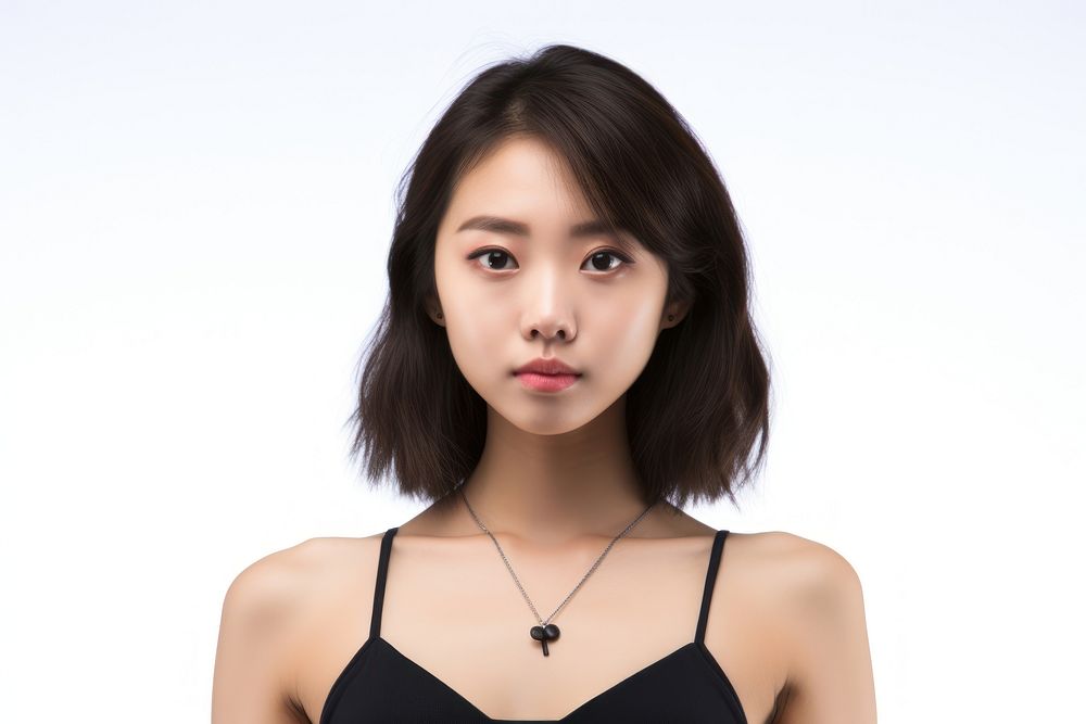 Asian girl necklace portrait jewelry.