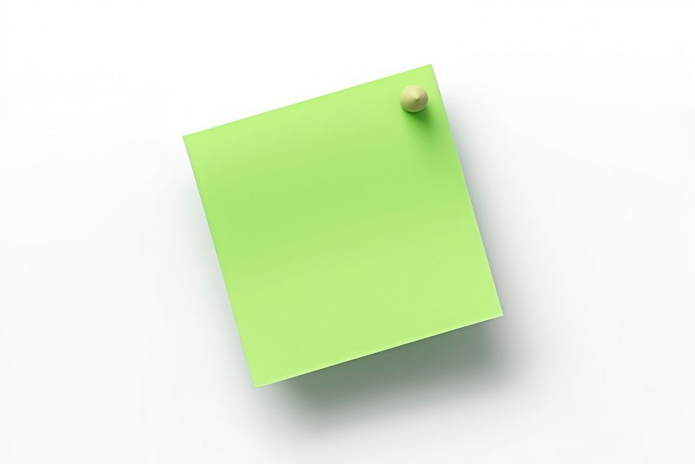 Green sticky note text white background simplicity.