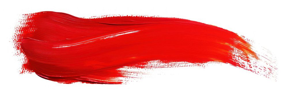Red dry brush stroke paint white background splattered.