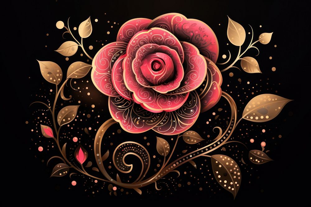 Rose rose art pattern.
