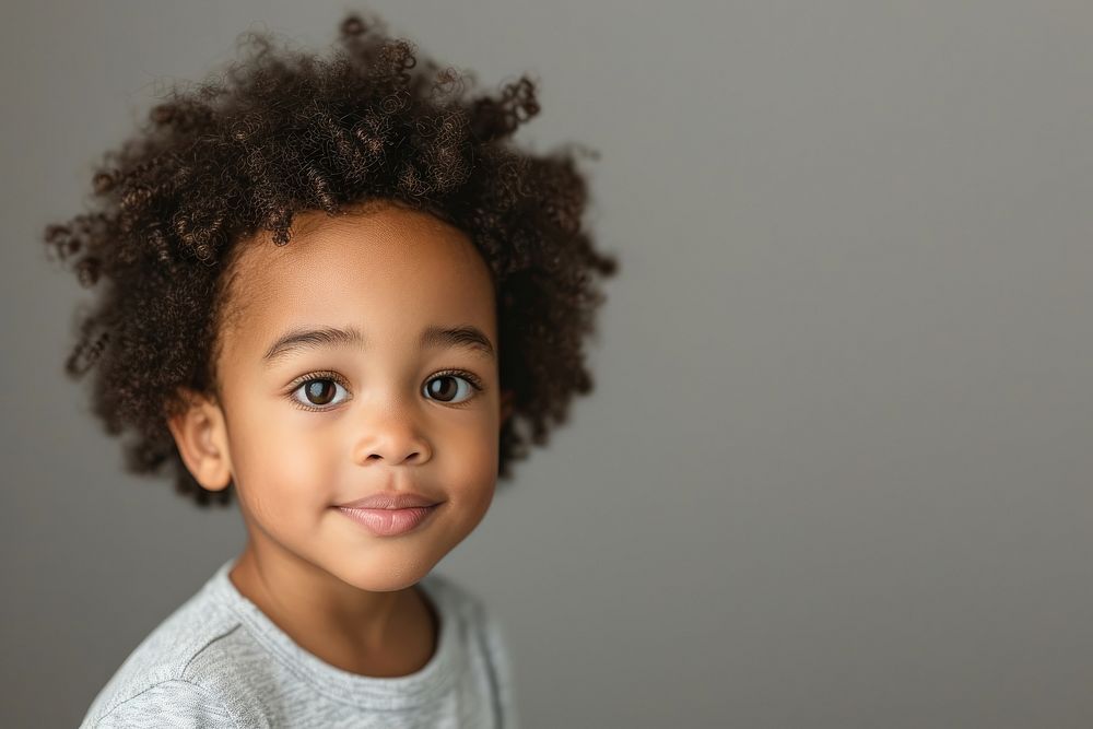 Adorable African American little boy portrait child smile.