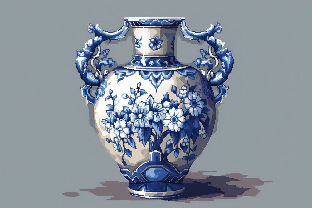 Chinese porcelain cut pixel art ceramic pottery.