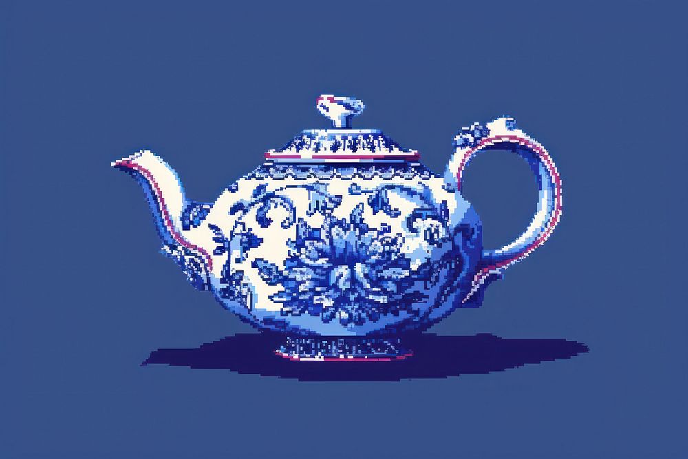 Chinese porcelain cut pixel art ceramic teapot.
