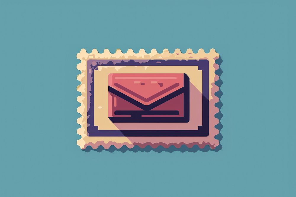 Postage cut pixel envelope shape mail.