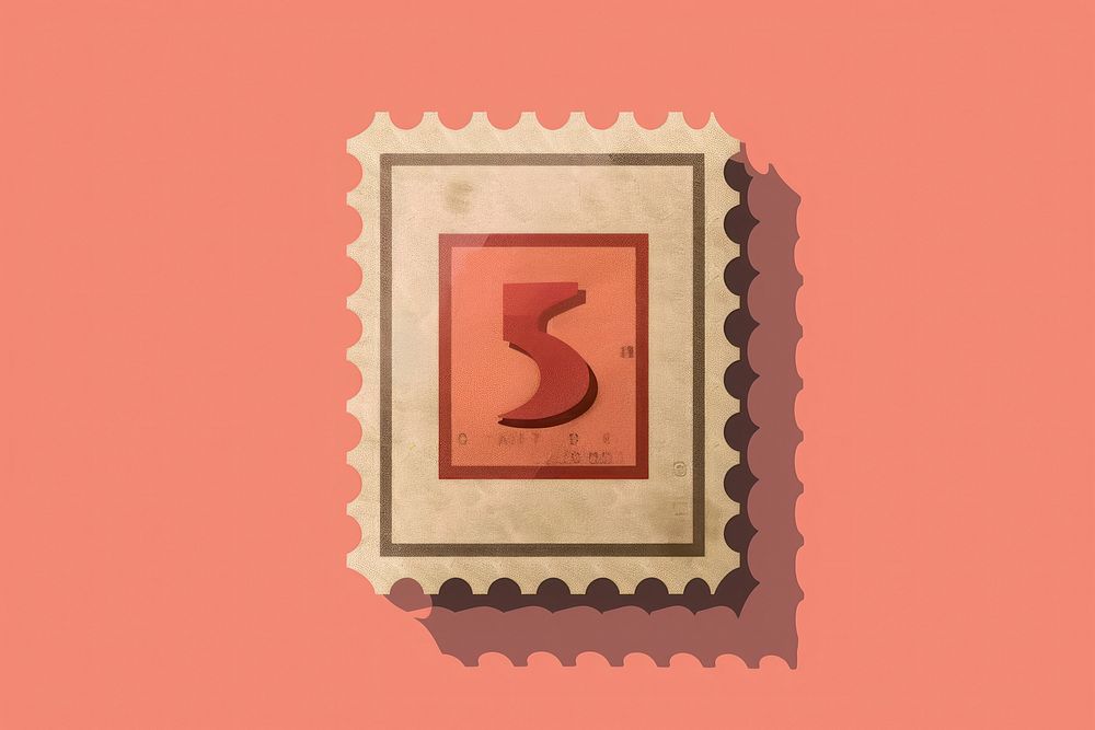 Stamp cut pixel number frame text.