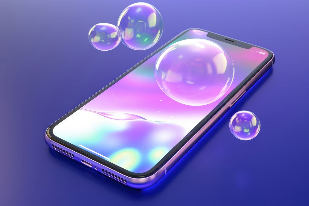 Phone transparent bubble soap.