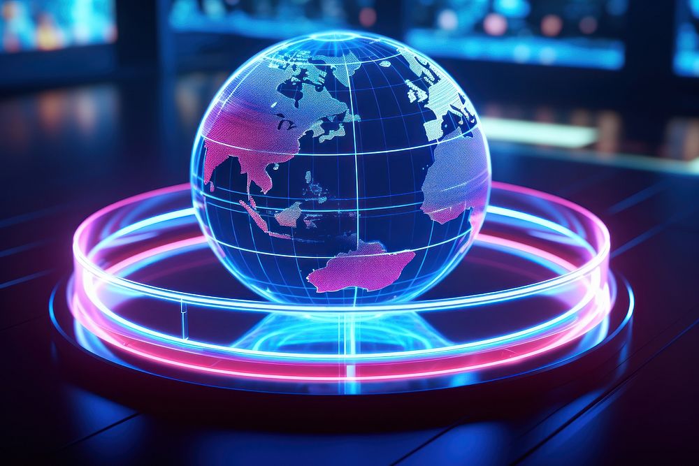 World glow globe technology sphere.