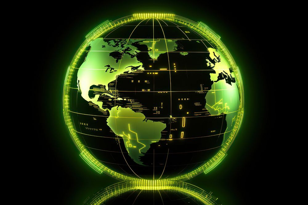 World glow globe technology planet.
