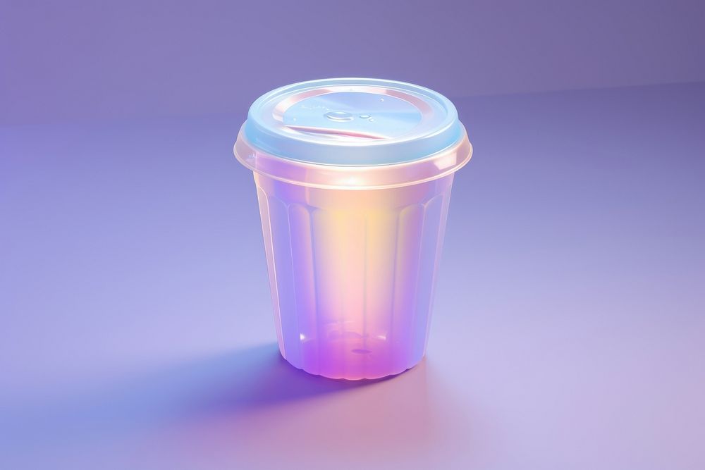 3d render of cup illuminated refreshment disposable.