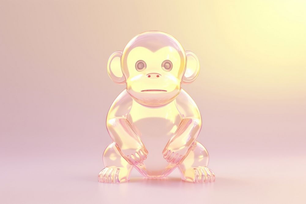 3d render of monkey toy representation chimpanzee.