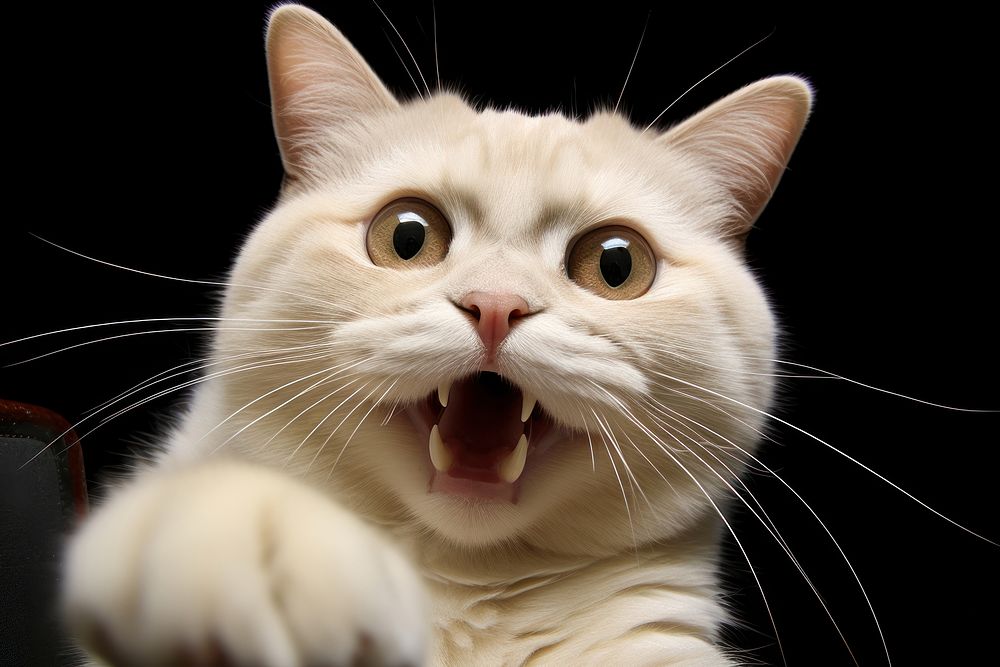 Selfie bayby fat javanese cat animal mammal kitten.