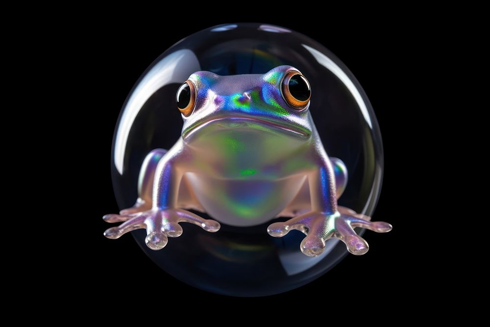 Transparent 3d model frog amphibian wildlife animal.