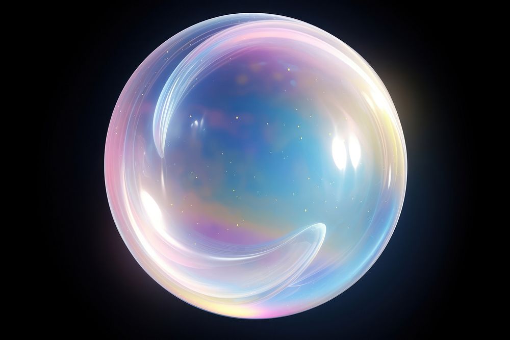 3d sun bubble transparent sphere.