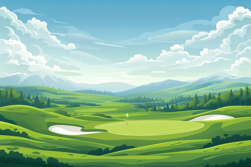 Golf course clipart border landscape outdoors nature.