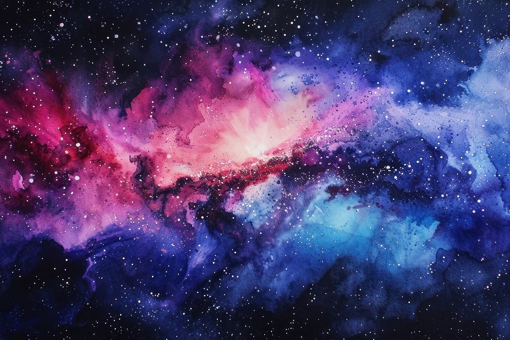 Watercolor galaxy backgrounds astronomy universe.
