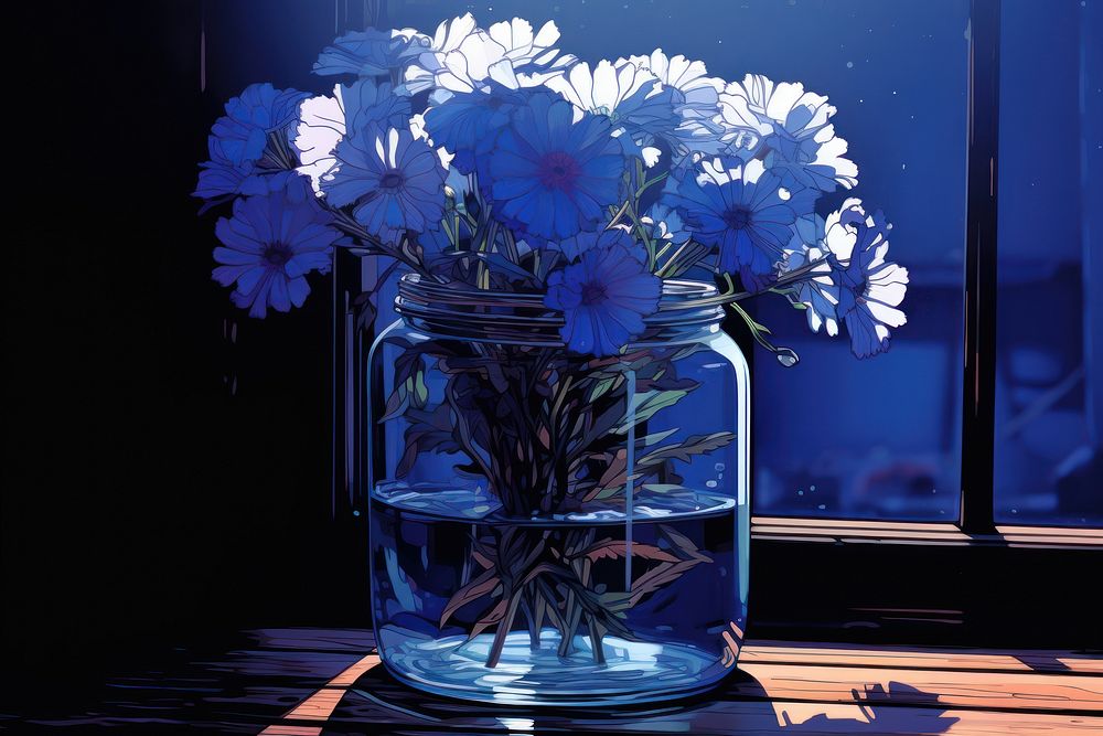 Blue flower jar plant transparent. | Premium Photo Illustration - rawpixel