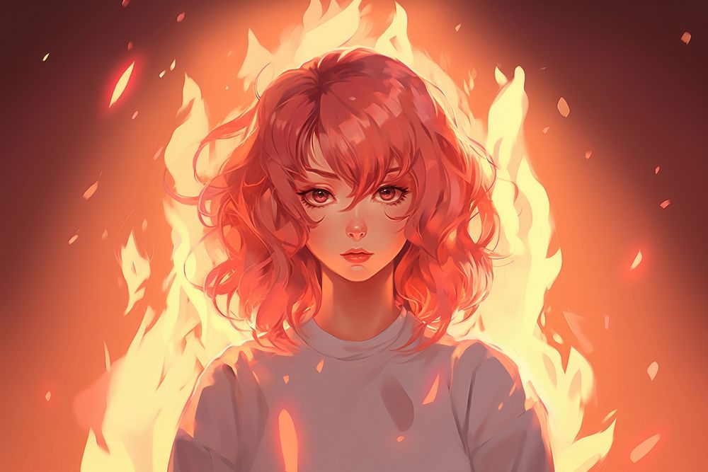 Cute flame anime creativity hairstyle.