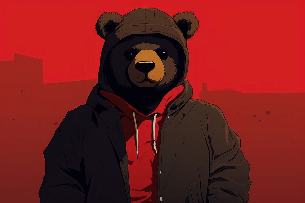 Cool bear adult representation sweatshirt.