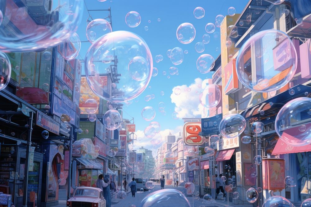 Dream bubble vehicle street city.