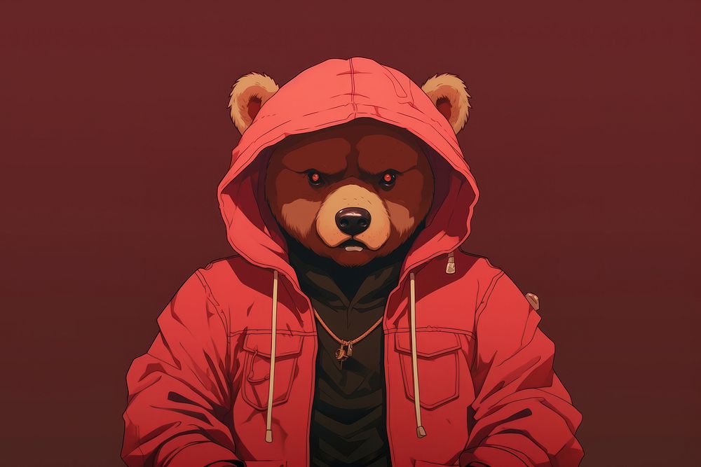 Gangster bear hood representation accessories.