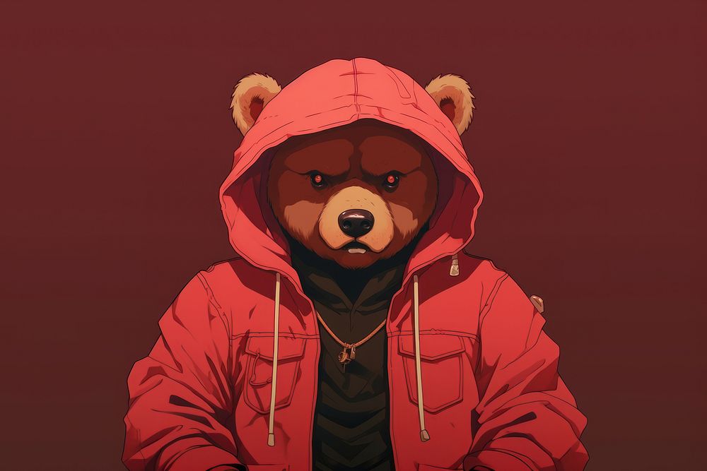 Gangster bear hood representation accessories. | Free Photo ...