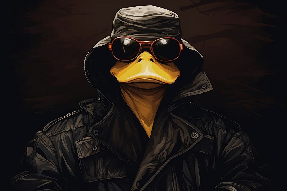 Gangster duck portrait glasses adult. | Free Photo Illustration - rawpixel