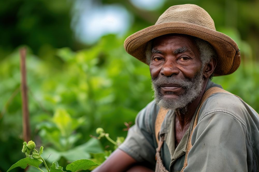 Black man gardening adult agriculture plantation.