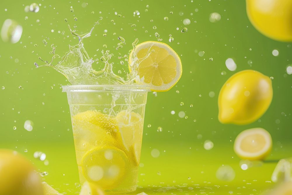 Lemonade fruit drink green.