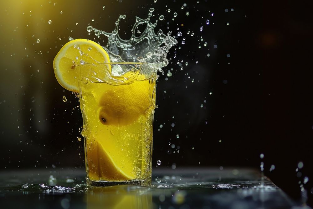 Lemonade drink fruit glass.