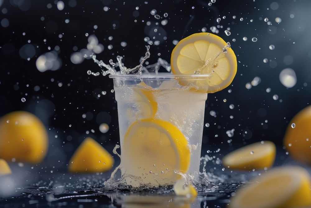 Lemonade fruit drink glass.