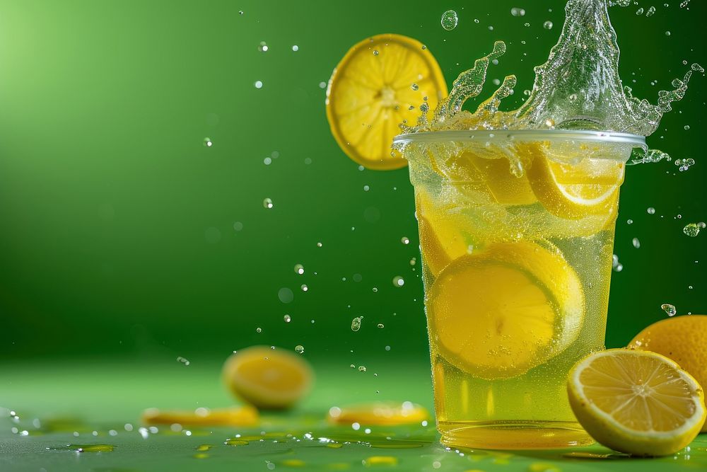 Lemonade fruit drink green.