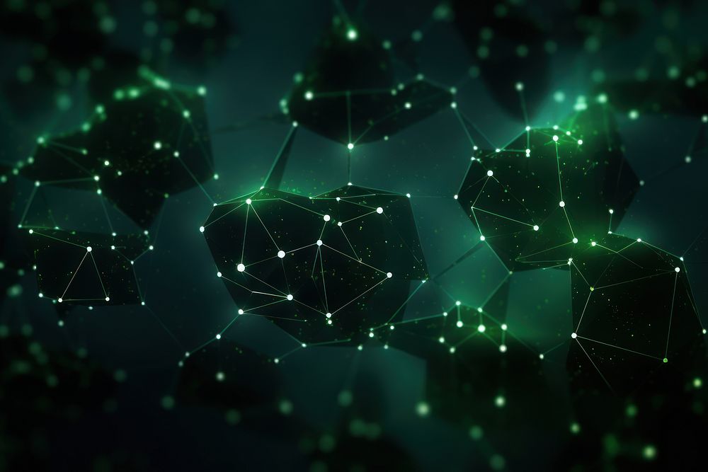 Visualization of a blockchain green technology abstract.
