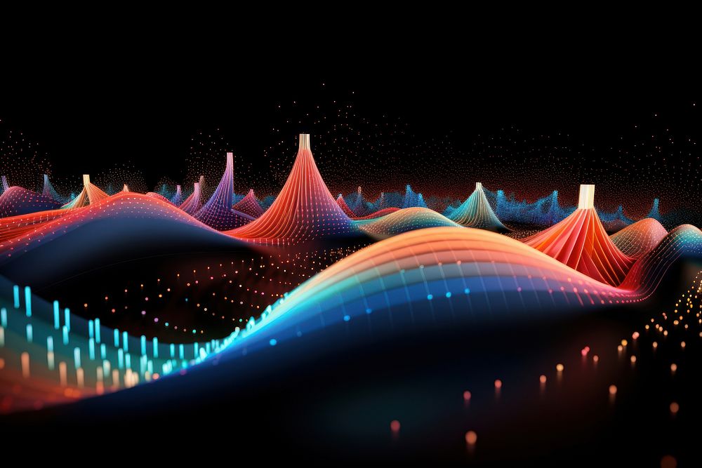 Visualization of quantum algorithms abstract glowing pattern.