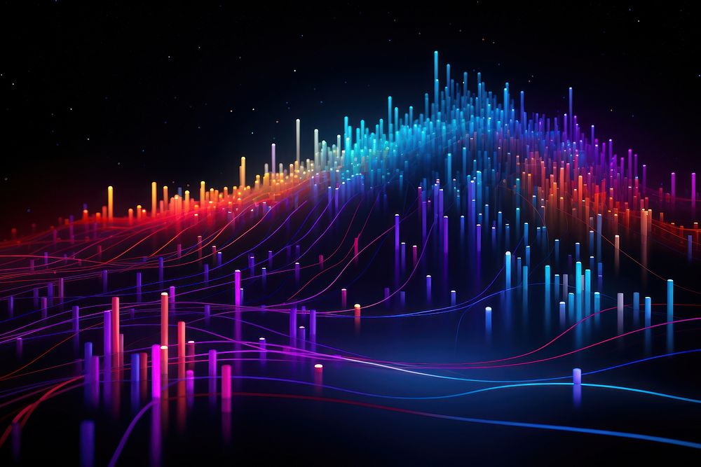 Visualization of quantum algorithms abstract glowing flowing.