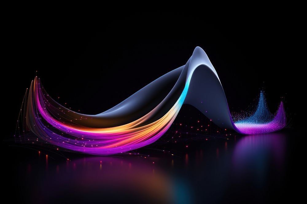 Visualization of quantum algorithms abstract glowing flowing.