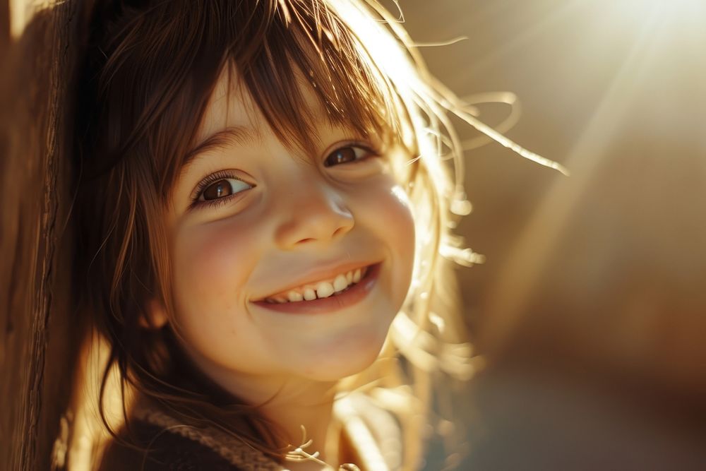 Children smile photography portrait outdoors.