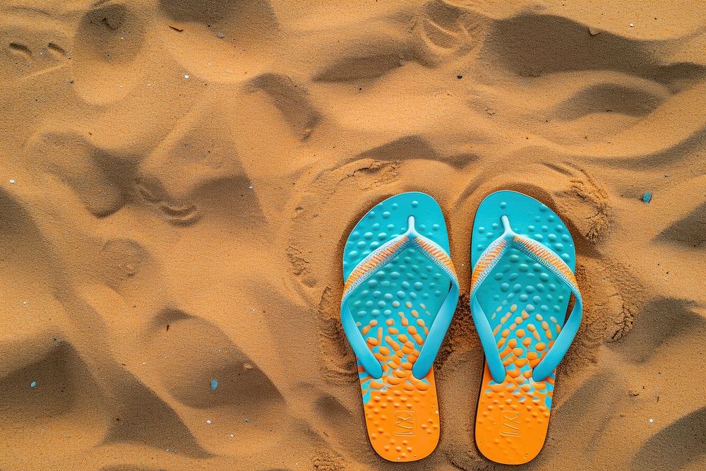 Flipflops in sand clipart flip-flops footwear outdoors.