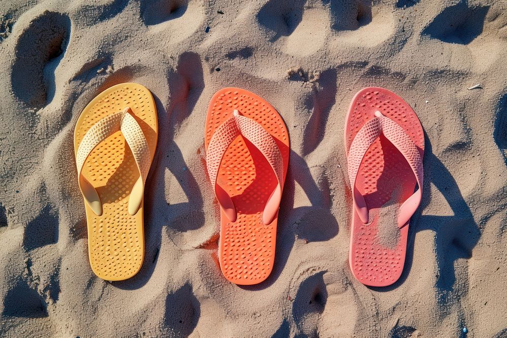 Flipflops in sand clipart flip-flops footwear shoe.