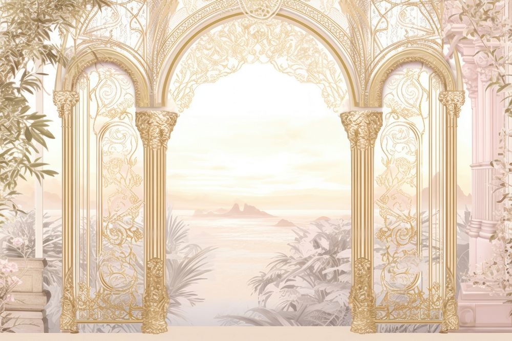 Solid toile wallpaper with windows gate architecture backgrounds building.