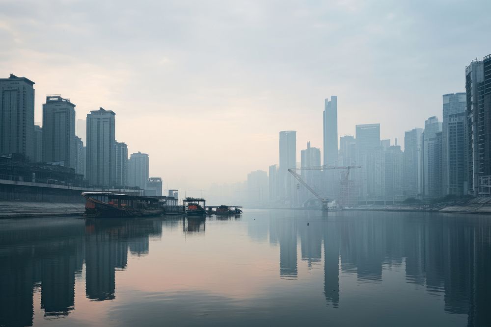 Chongqing city architecture waterfront.