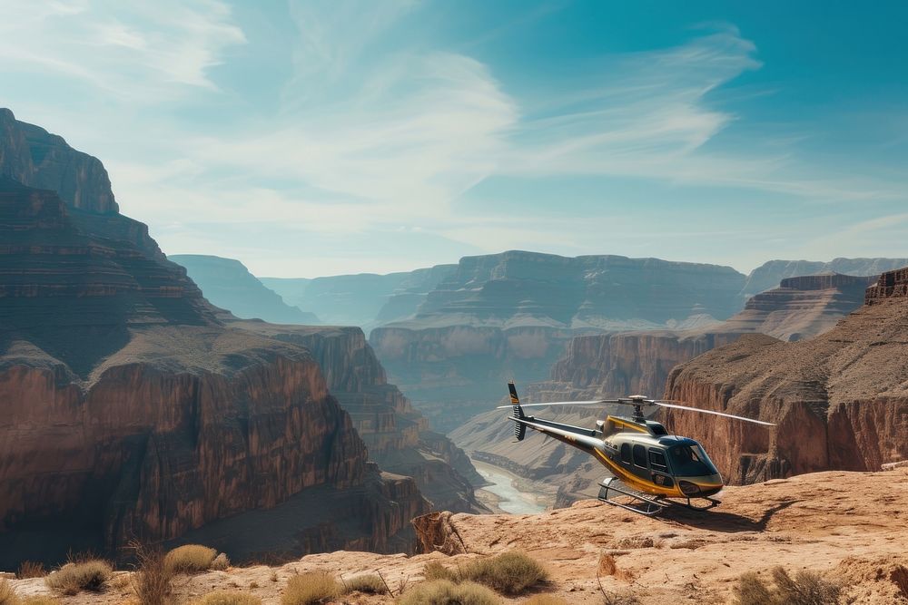Grand canyon helicopter aircraft vehicle.
