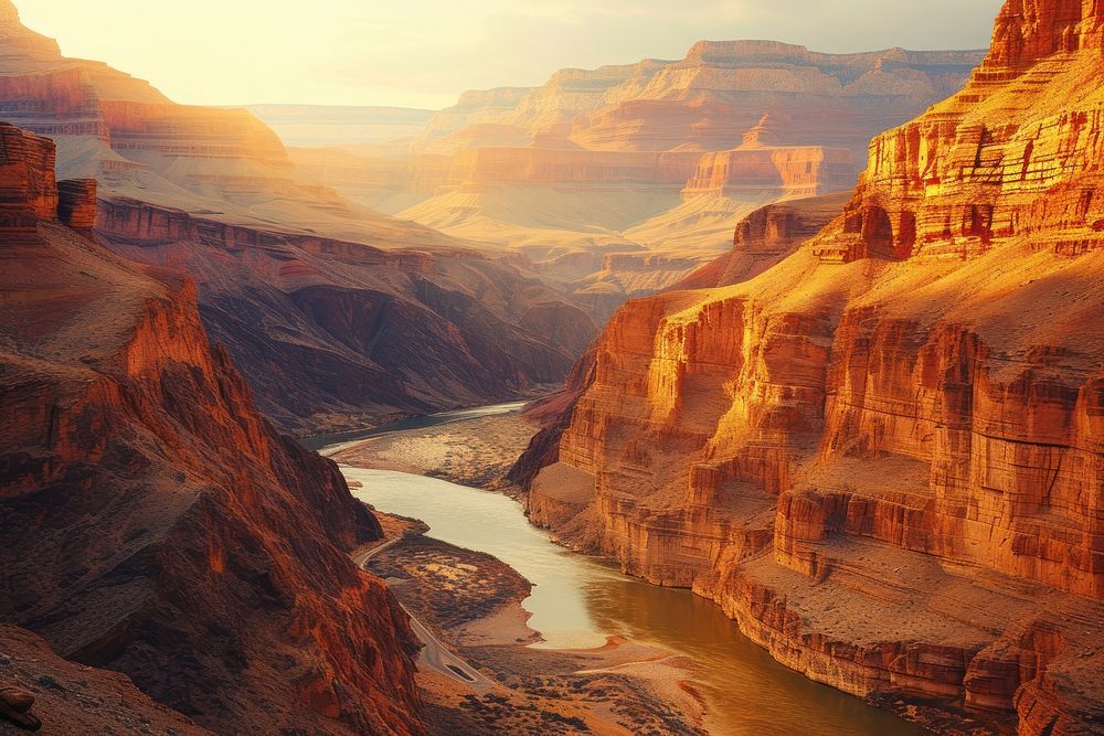 Grand canyon landscape mountain sunlight.