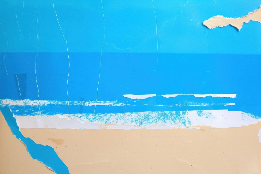 Abstract beach andd bright sky ripped paper outdoors nature ocean.