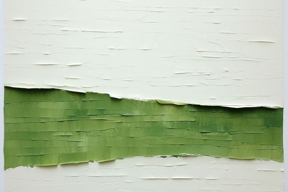 Abstract grass ripped paper collage wall leaf art.