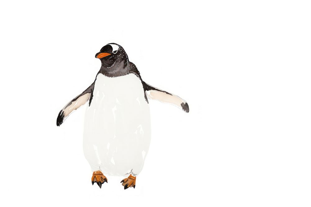 Penguin animal bird white background.