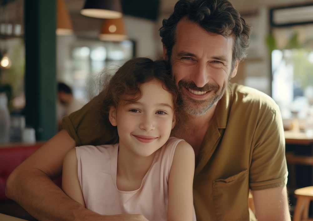 Argentinian dad spend time with daughter portrait family adult.
