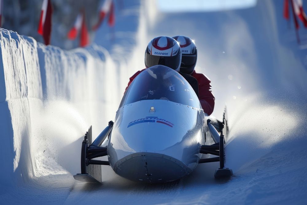 Bobsleigh outdoors vehicle sports.