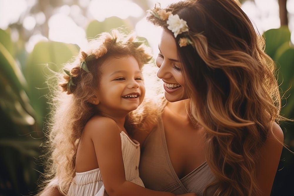 Brazilian mom spend time with daughter laughing family child.
